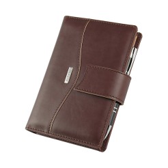 Agenda giornaliera tascabile 2026 similpelle chiusura bottone 11x17cm tasca testa di moro 1