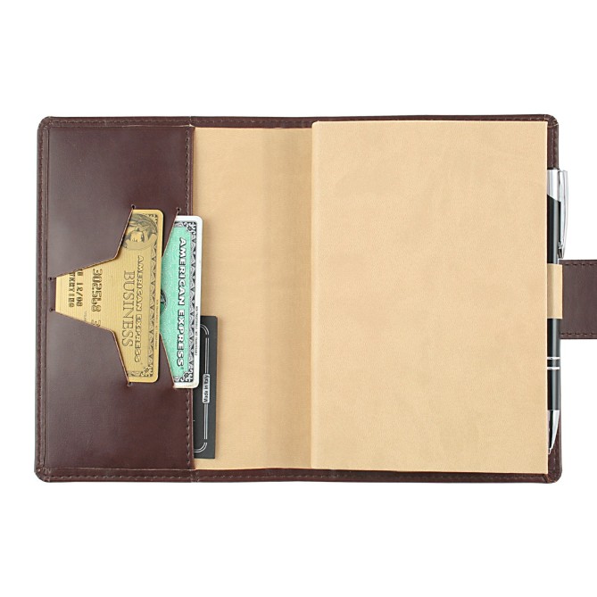 Agenda giornaliera tascabile 2026 similpelle chiusura bottone 11x17cm tasca testa di moro 4