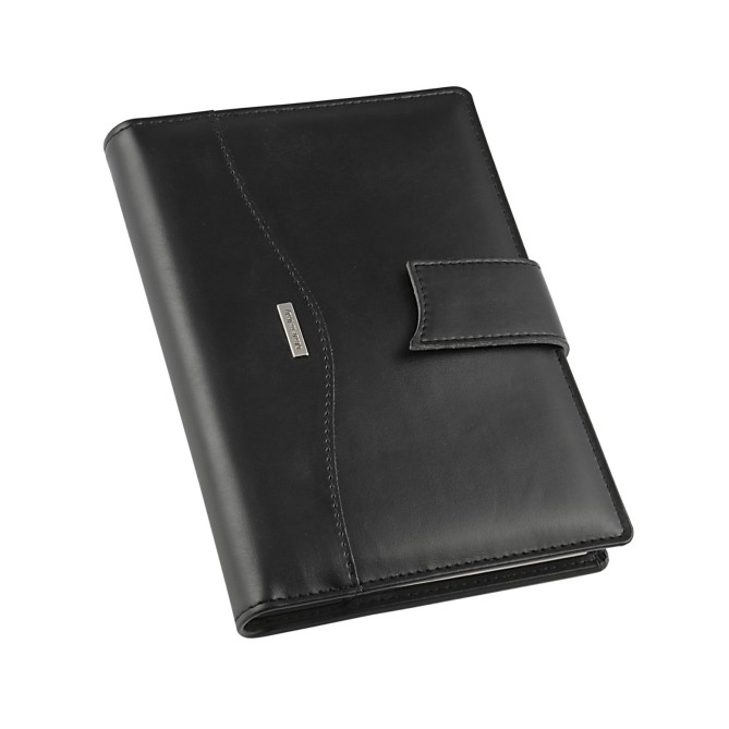 Agenda giornaliera settimanale tascabile 2026 similpelle chiusura bottone 11x17cm tasca porta penna multilingua nero 6