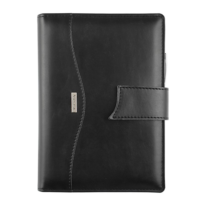 Agenda giornaliera settimanale tascabile 2026 similpelle chiusura bottone 11x17cm tasca porta penna multilingua nero 7