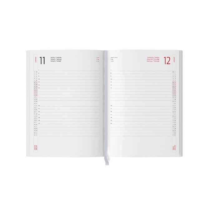Ricambio agenda giornaliero 2026,17x24, copertina in similpelle, sabato e domenica separati Beige 4