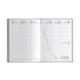 Ricambio agenda settimanale a righe similpelle 2026 21x27cm 20x30x1cm 80gr sab dom separati nero 3