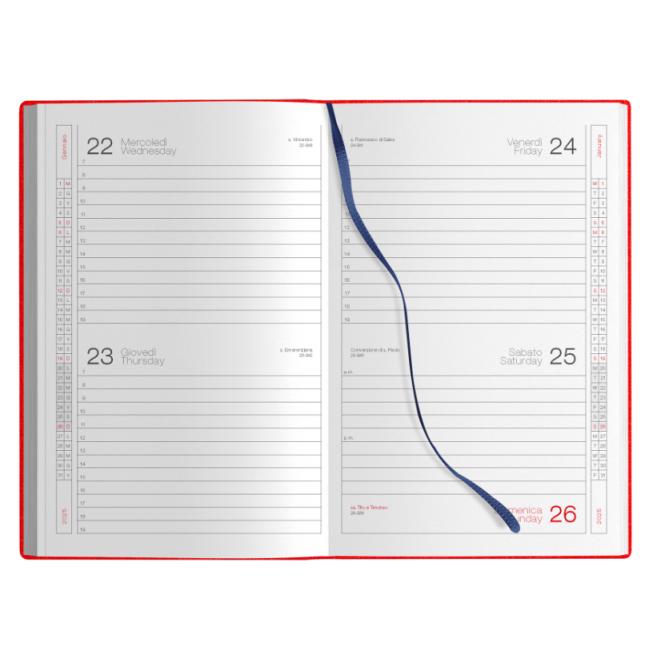Agenda giornaliera 2026 termovirante 15x21cm A5 multilingua 7