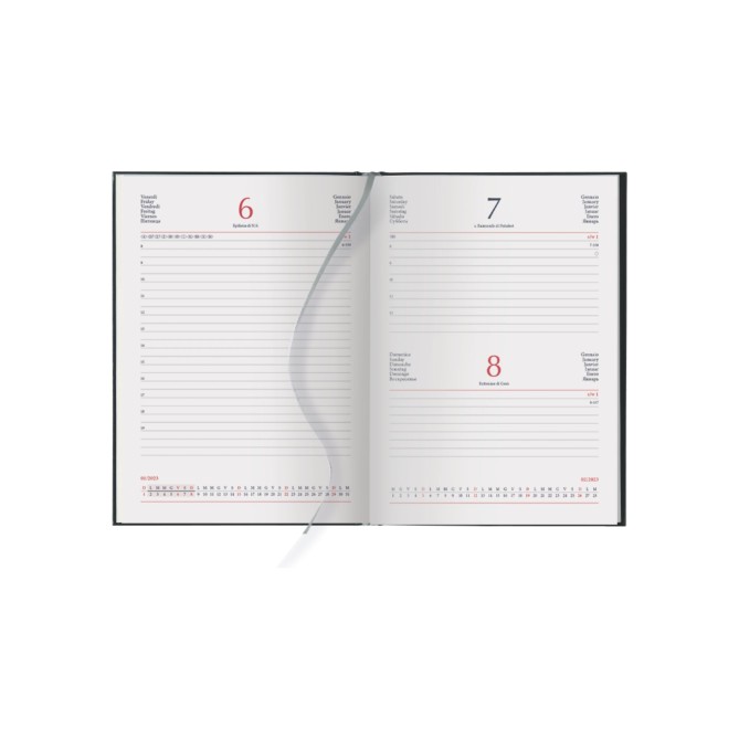 Agenda giornaliera settimanale 2026 sintetico chiusura calamita 15x21cm A5 17x24cm porta penna 6