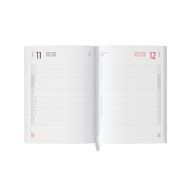 Agenda giornaliera 2026 in similpelle DESK made in italy marrone 15x21cm A5 1