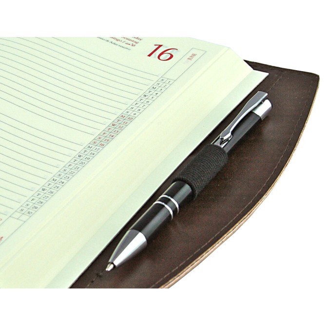 Agenda giornaliera 2026 in similpelle DESK made in italy marrone 17x24cm 4