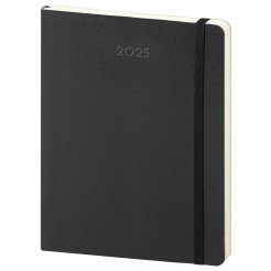 Agenda ALL BLACK settimanale flessibile 2025 (13x21 cm) interno avorio con tasca - 3