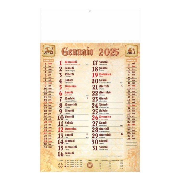 Calendario Da Muro 2025 Olandese 28,8x47cm Anticato 2 Pezzi 1