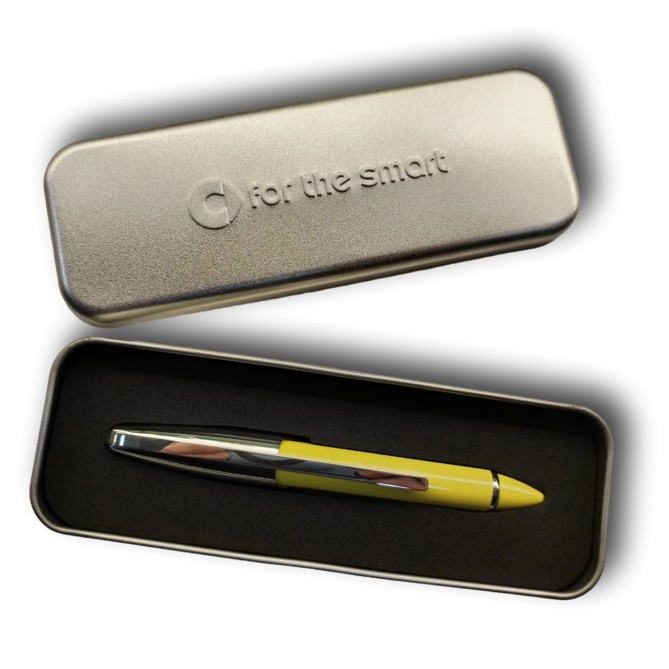 Penna Smart fortwo  STILOGRAFICA Colore giallo Con Astuccio Regalo in alluminio 3