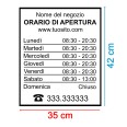 Orari di apertura adesivo PERSONALIZZATO per vetrine negozi , uffici, bar, ecc 5