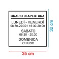 Orari di apertura adesivo SMALL bianco PERSONALIZZATO per vetrine negozi , uffici, bar, ecc 5
