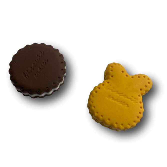 Gomma In plastica per matita in forma BISCOTTO - 2 Pezzi varie feorme e smontabili 1
