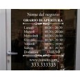 Orari di apertura adesivo PERSONALIZZATO serie TIME per vetrine negozi , uffici, bar, ecc 1