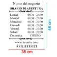 Orari di apertura adesivo PERSONALIZZATO serie TIME per vetrine negozi , uffici, bar, ecc 5