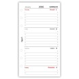 Ricambio Agenda Organizer Settimanale , Bilingue, 9,5x17cm, 90gr, Bianco, 2 Pagine per Settimana 18