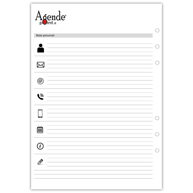 Ricambio agenda organizer giornaliera 2026 15x21cm A5 6fori 1