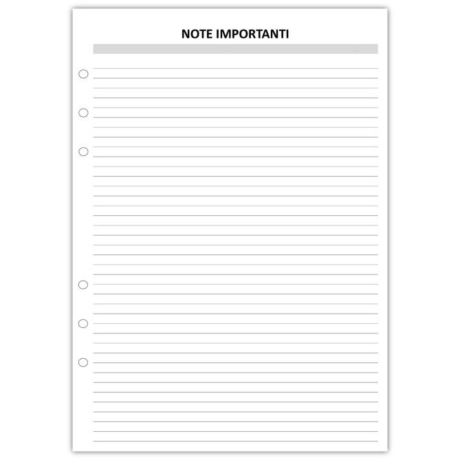 Ricambio agenda organizer giornaliera 2026 15x21cm A5 6fori 2