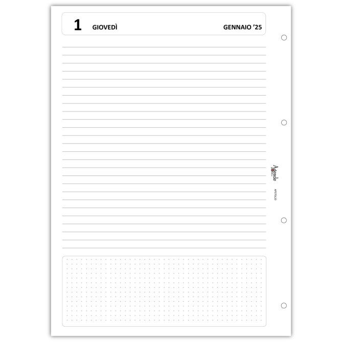 Ricambio agenda organizer giornaliera 2026 15x21cm A5 6fori 4