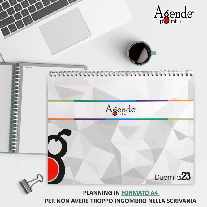Planning settimanale COLORS spiralato 21x30cm A4 orario 55fogli 12