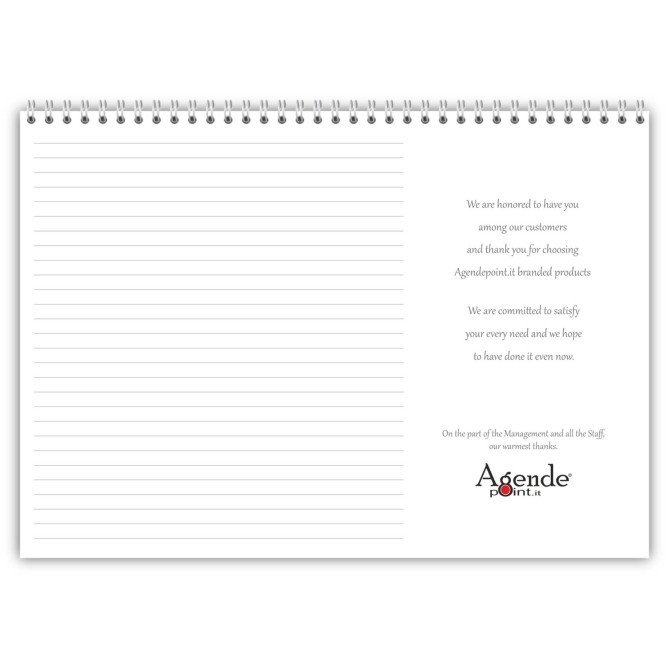 Planning settimanale spiralato INGLESE 21x30cm A4 orario 55fogli 9