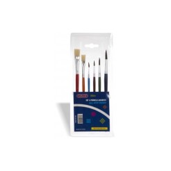 Set 6 Pennelli assortiti in Nylon - manico il legno 1