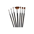 Set 7 Pennelli assortiti in pelo sintetico di nylon - manico il legno 1