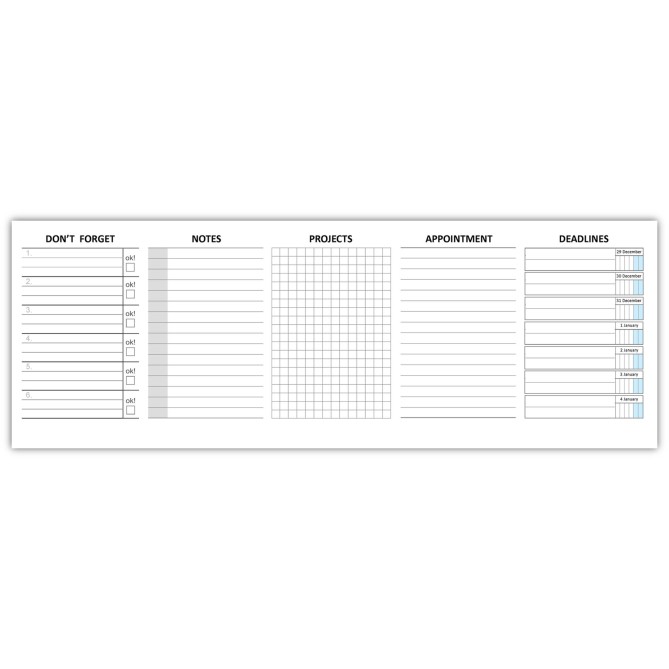 Planning settimanale 2026 INGLESE spiralato 10x30cm 5