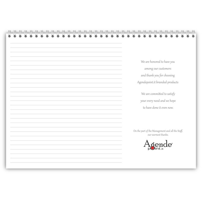 Planning mensile 2026 2027 spiralato INGLESE  21x30cm A4 24 fogli colors 5
