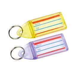 10 Portachiavi Con Targhetta Portanome Doppia Faccia In Pvc Rigidoin 5 Colori Assortiti 1 2