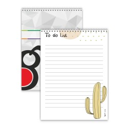 2pz Blocco Notes Per Appunti CACTUS A5 15x21cm 60 Fogli Spiralato 1 2