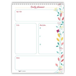 Set 2 Blocco Notes Per Appunti FIORI A5 15x21cm 60 Fogli Spiralato 1 2