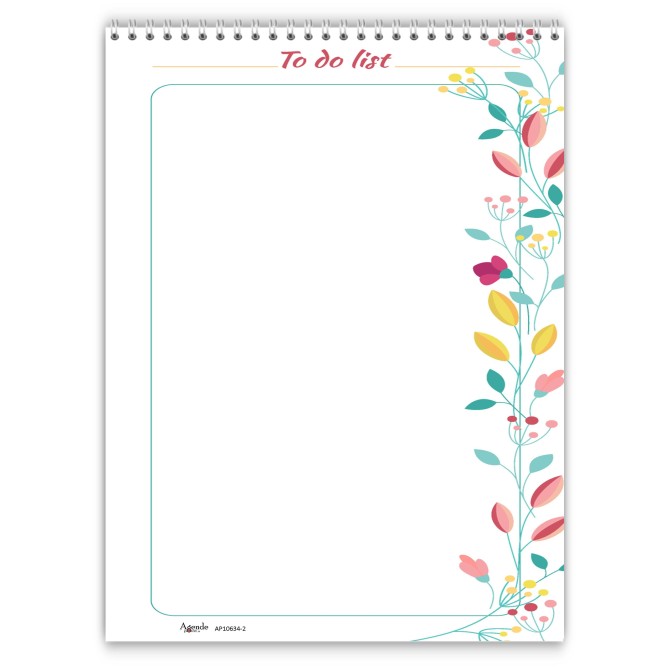 Set 2 Blocco Notes Per Appunti FIORI A5 15x21cm 60 Fogli Spiralato 3