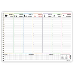 Planning settimanale A3 COLORS spiralato 30x42cm  DATATO orario 55fogli 1 2