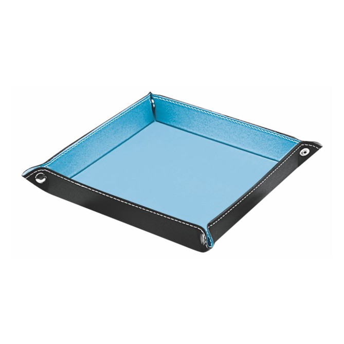 Svuotatasche In Ecopelle Bi Colore Nero e Azzurro - 17x17 Posa Oggetti 1
