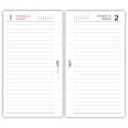 Ricambio Agenda 2026 Organizer Giornaliera a Righe, 9,5x17 cm, 6 Fori, Carta Bianca 80gr, Bianco e Rosso 2