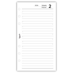 Ricambio agenda organizer giornaliera INGLESE 2026 9,5x17cm  6fori bianco 2 2