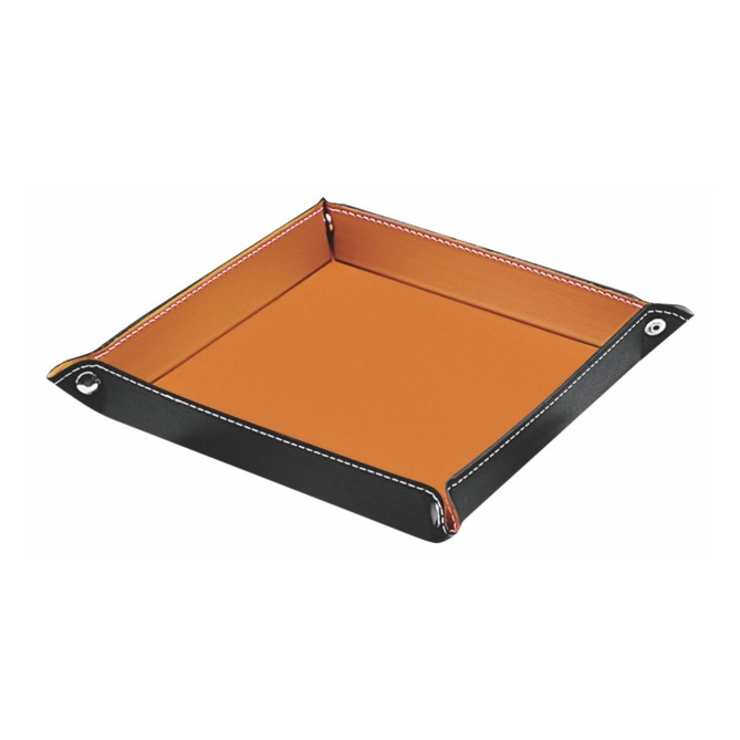 Svuotatasche In Ecopelle Bi Colore Cuoio E Nero 17x17 Posa Oggetti 1