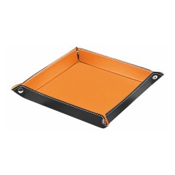 Svuotatasche In Ecopelle Bi Colore Arancio E Nero 17x17 Posa Oggetti 1