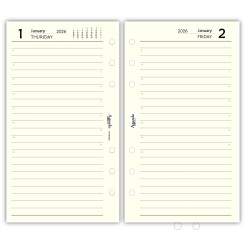 Ricambio agenda organizer giornaliera INGLESE 2026 9,5x17cm  6fori AVORIO 1