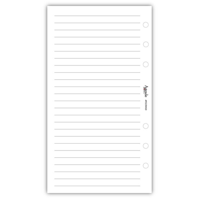 Ricambio agenda organizer a righe 9,5x17cm 6fori - 50 fogli bianco 3