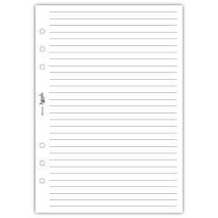 Ricambio agenda organizer a righe 15x21cm A5 6fori 50 fogli bianco 1 2