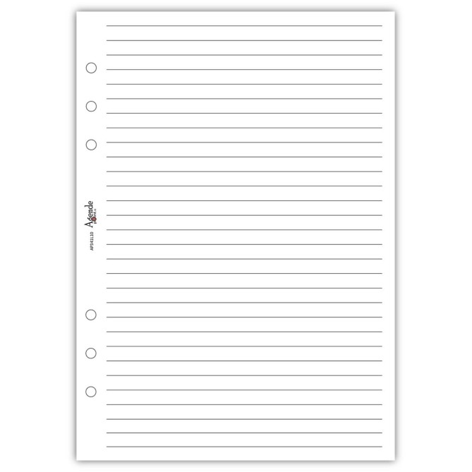 Ricambio agenda organizer a righe 15x21cm A5 6fori 50 fogli bianco 2