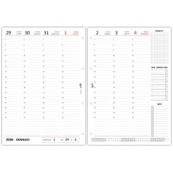 Ricambio agenda organizer settimanale 2026 21x30cm A4 90gr 4fori bianco 3
