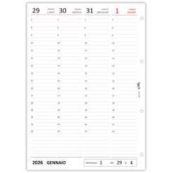 Ricambio agenda organizer settimanale 2026 21x30cm A4 90gr 4fori bianco 3 2