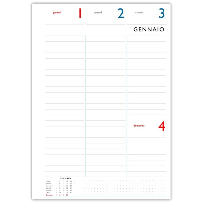 Agenda settimanale 2026 LIFE spiralata plastificata 21x30cm A4 4
