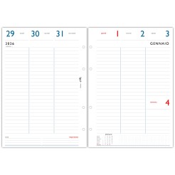 Ricambio Agenda Settimanale 2026 A4, Formato 21x30 cm, 4 Fori, Carta FSC 90gr, Layout Verticale Minimalista, Turchese e Grigio 3