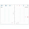 Ricambio Agenda Settimanale 2026 A4, Formato 21x30 cm, 4 Fori, Carta FSC 90gr, Layout Verticale Minimalista, Turchese e Grigio 3