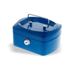 Cassetta portavalori con chiave - vassoio interno - Blu 152x120x80 mm 1