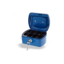 Cassetta portavalori con chiave - vassoio interno - Blu 152x120x80 mm 1 2