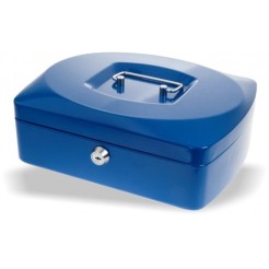 Cassetta portavalori con chiave - vassoio interno - Blu 255x200x90 mmmm 2